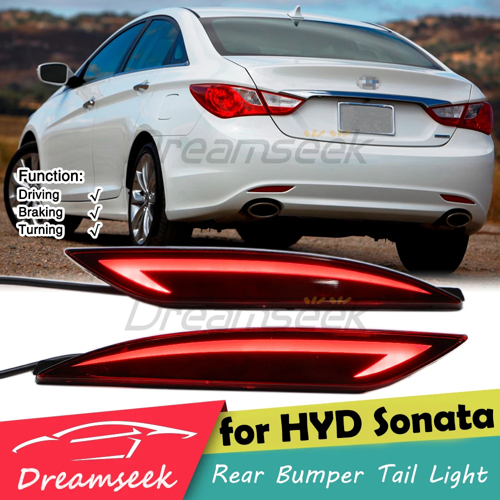 For Hyundai Sonata YF 2011 2012 2013 2014 LED Rear Bumper Tail Light Reflector Brake Lamp With Turn Signal Light Red Lens Type A