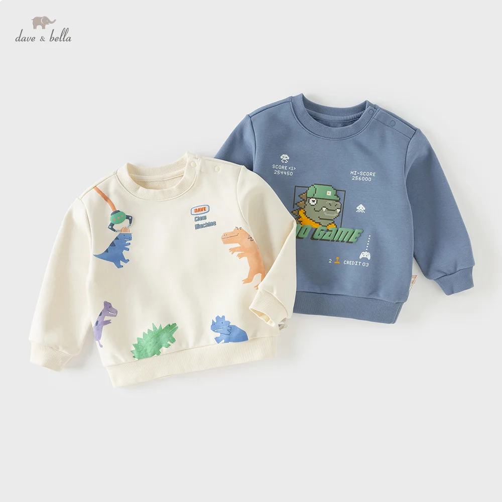

Пуловер для мальчиков Dave Bella, осенне-весенний детский свитшот с мультяшным принтом, модный уличный топ с длинными рукавами, детская одежда DB1260777