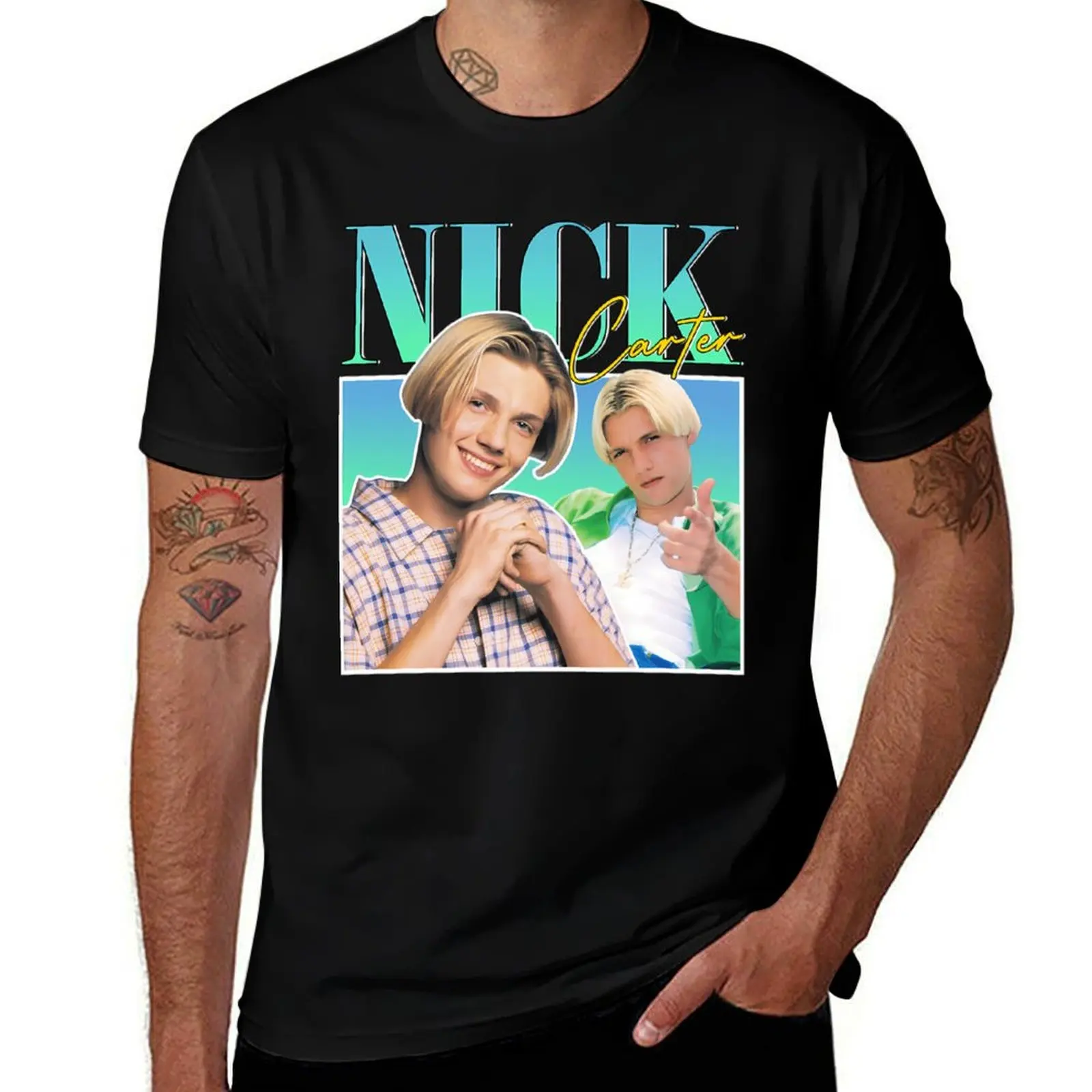 Nick Carter Backstreet Boys 90S Style T-Shirt Basic Simple Design Short Sleeve Shirt T-Shirt
