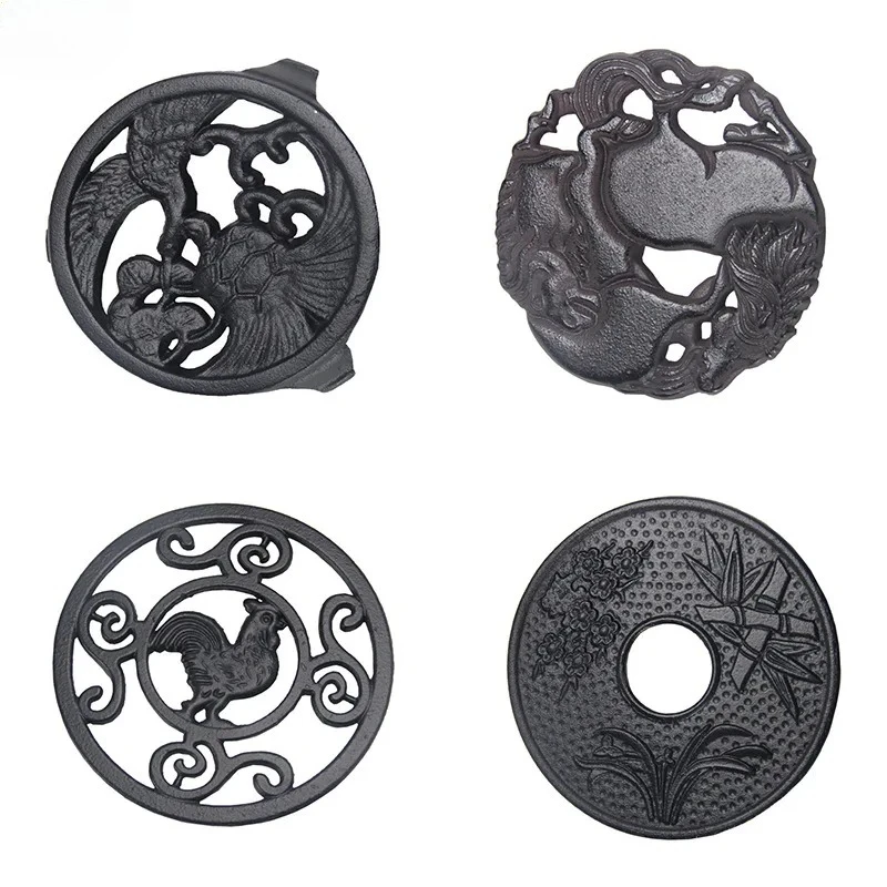 Round Cast Iron Tea Mat Teapot Mat Insulating Mats Pot Holder Tea Accessories Vintage Teapot Holder Place Mats Isolation Tray