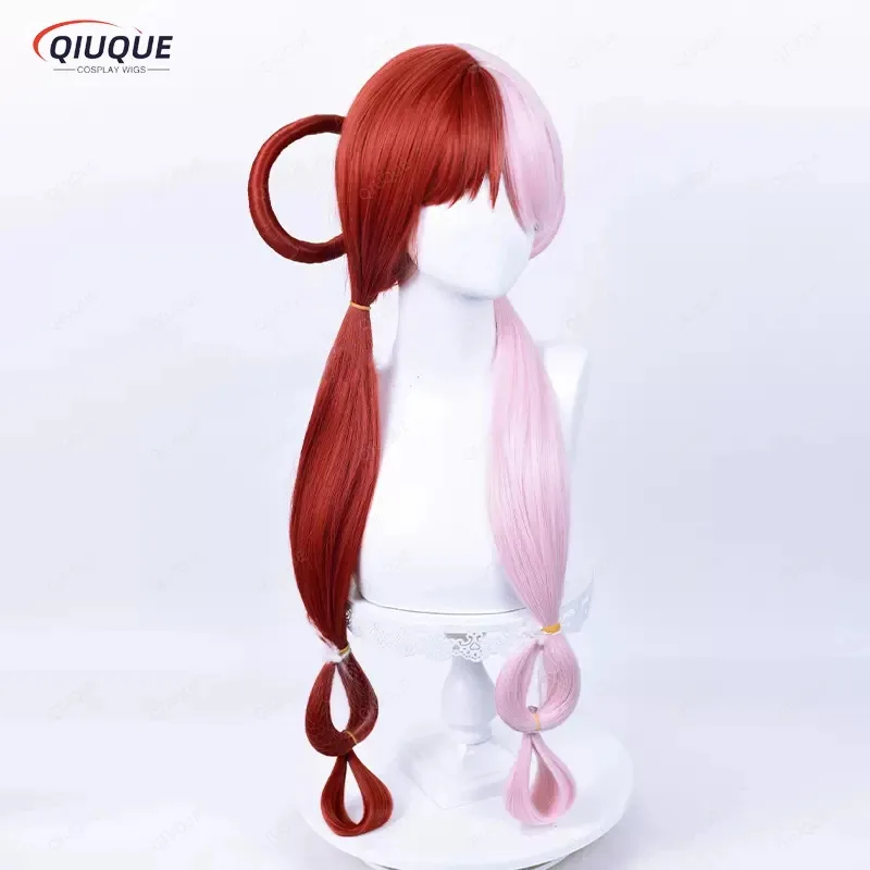2025 yiyi Anime ONE PIECE FILM UTA Cosplay Long Pink Red Heat Resistant Synthetic Hair Halloween Party Wigs + Wig Cap view 3