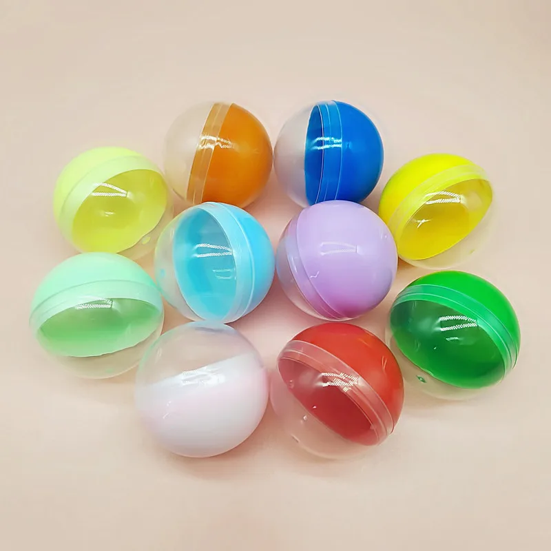 20 Pcs 28mm 32mm 35mm Transparent Game Activity Prize Hollow Ball Plastic Half Color Round Open Lottery Shell Ball Blind Box