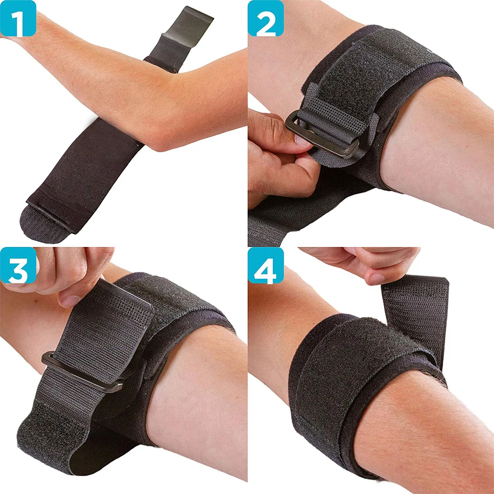 1 PCS Elbow Brace Support Strap - Forearm Compression Sleeves, Fit Wrap Band for Weightlifting, Tennis & Sports Injury Recovery