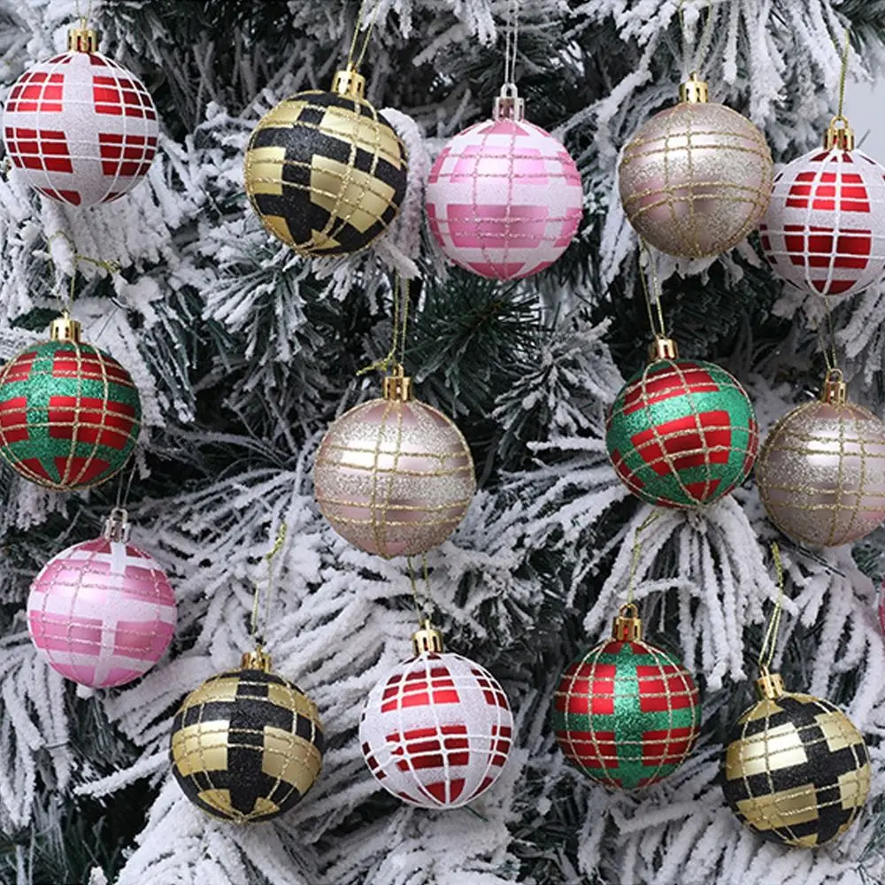 

6pcs 6cm Christmas Balls Pendant Painted Shatterproof Merry Christmas Decor Electroplated DIY Christmas Tree Hanging Balls