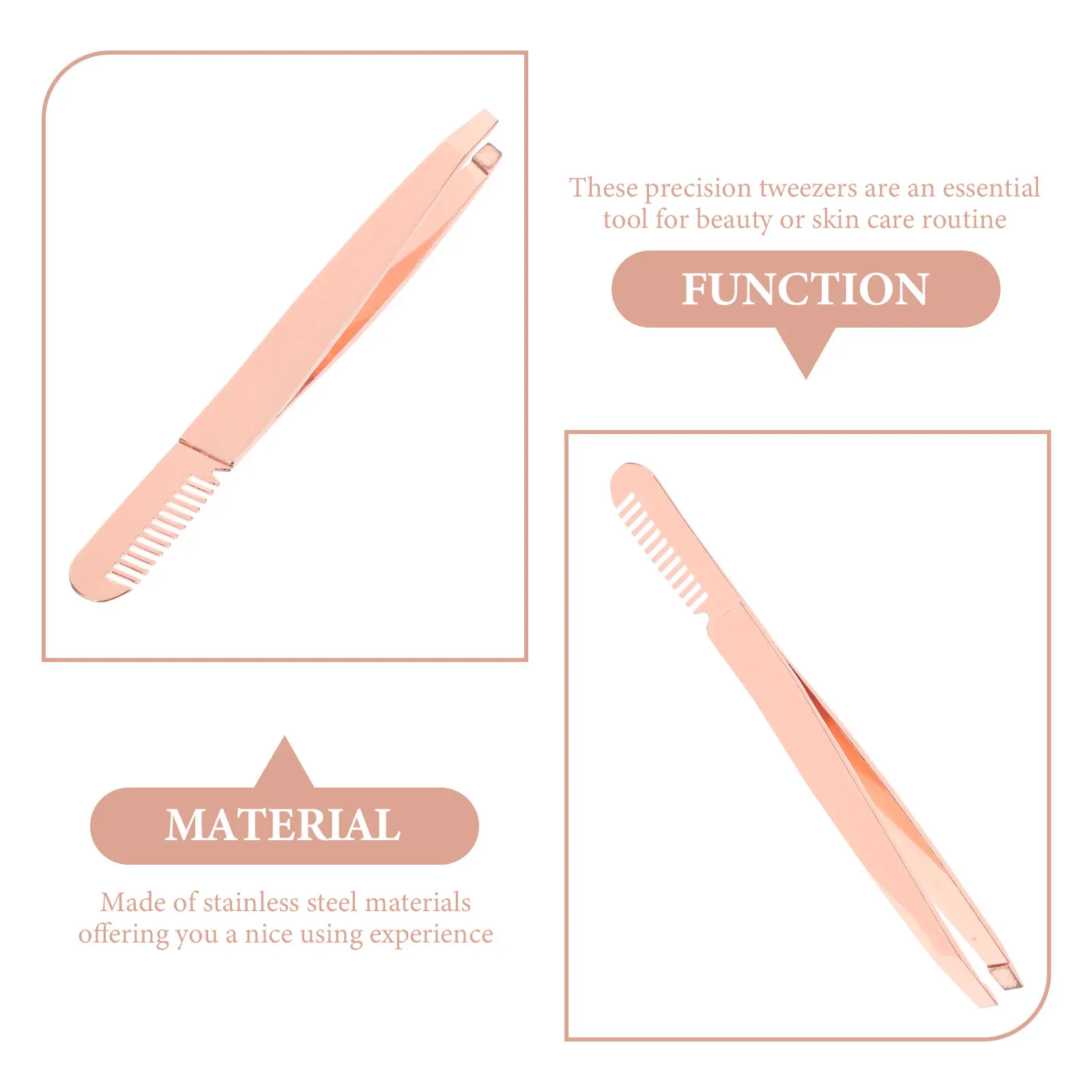 2Pcs Stainless Steel Eyebrow Tweezers Small Lightweight for Women Men Eyebrow Shaping Facial Hair Removal Eyelash Tweezers