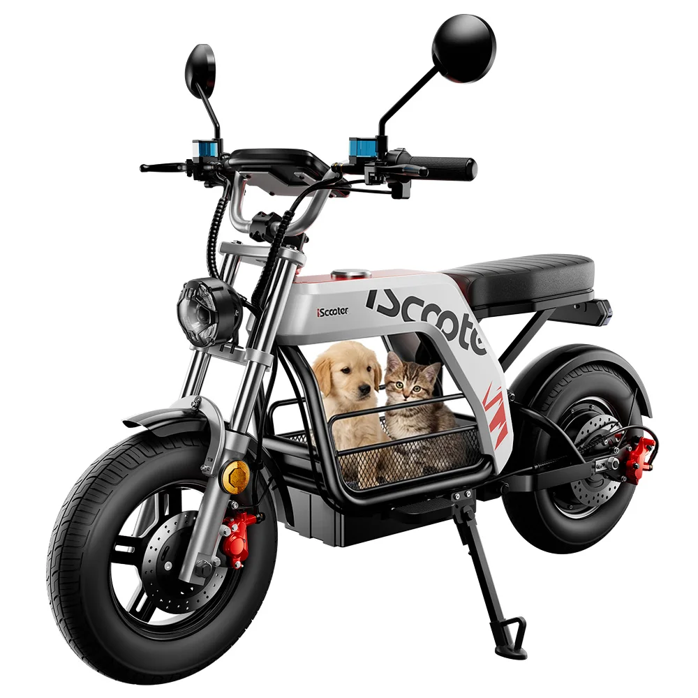 IScooter DX5Pro Elektrofahrrad für Erwachsene, bürstenloser Motor, 52V20AH Akku, 90-100km Reichweite, 17" Anti-Rutsch-Offroad-Reifen, 9" NFC-Farb-LCD, hydraulische Scheibenbremsen vorne und hinten,