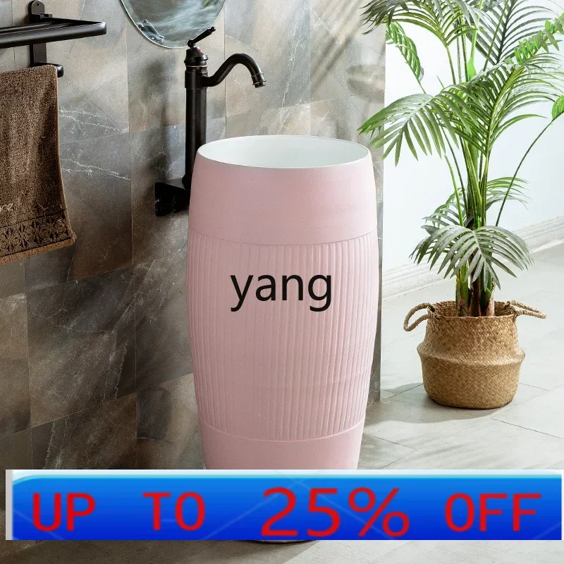 LTT pink garden pool ceramic integrated floor-to-ceiling column basin
