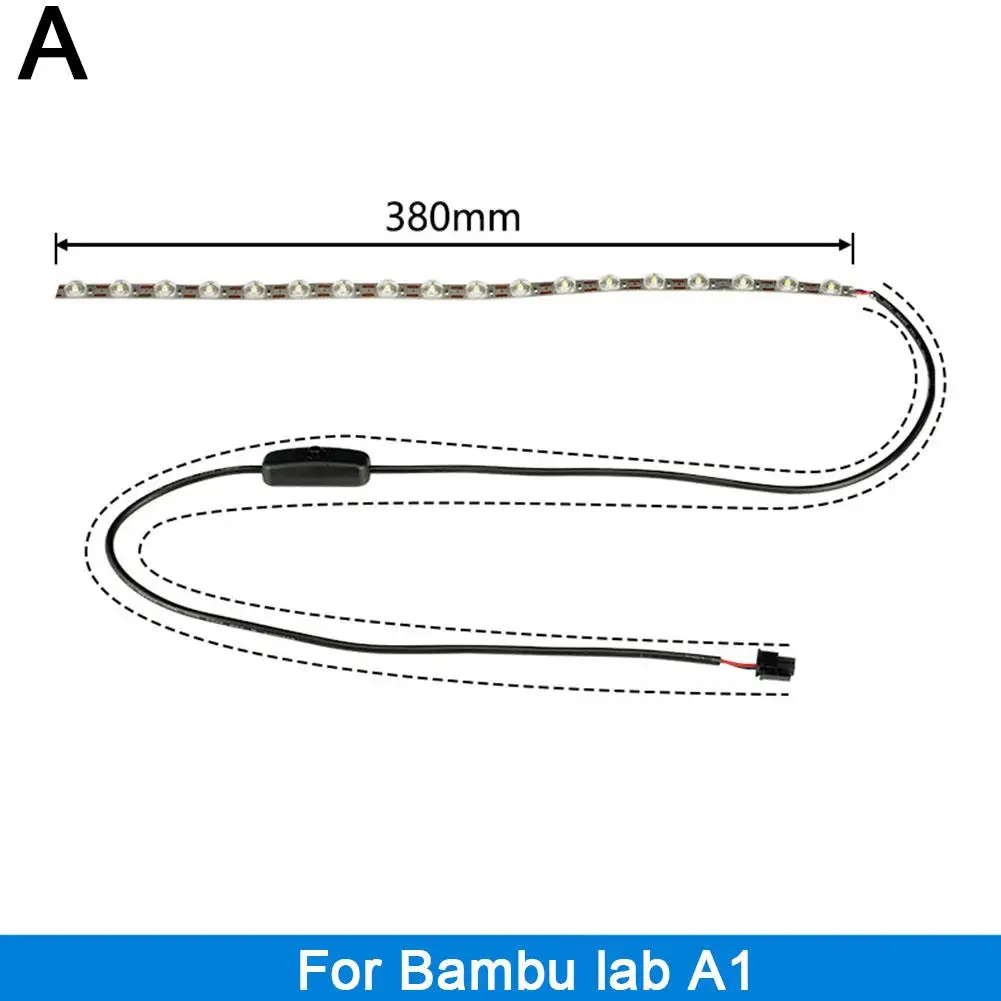 Mini Led Light Strip For Bambu Lab A1/A1 Mini Ra95 Cool White Light Flexible High Density Uniform Light 3D Printer Accessor R1J9