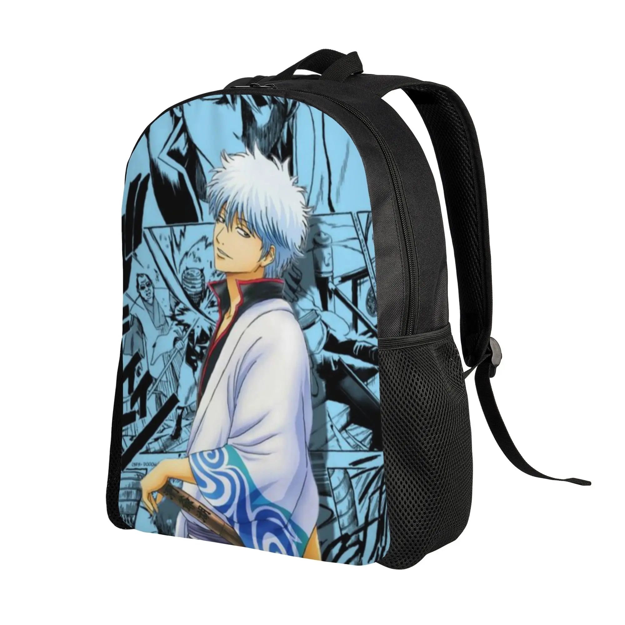 season The silver haired warrior in front of the blue background Knapsack Gintama Unisex Adjustable Strap Backpack