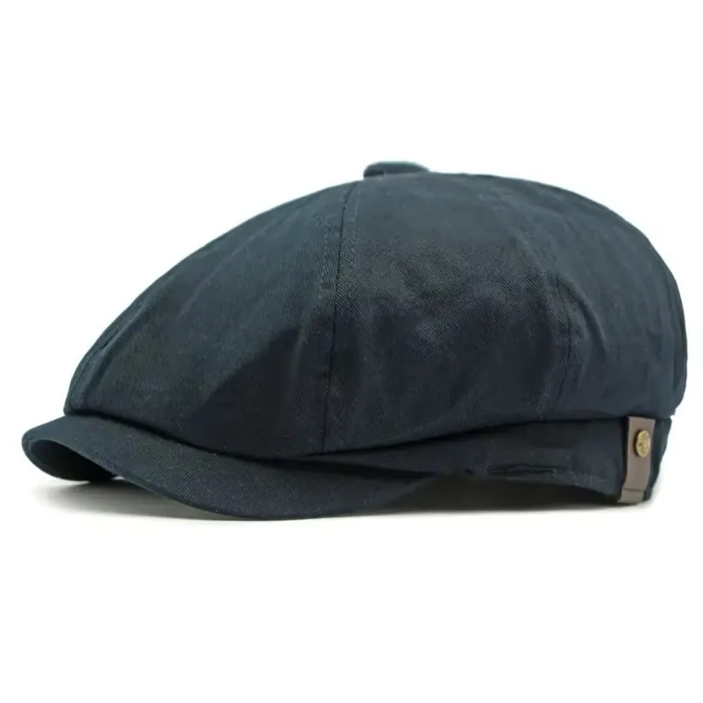 Street Style Vintage Beret Hat Cotton Adjustable Octagonal Hat Breathable Solid Color Golf Scally Hat Four Seasons