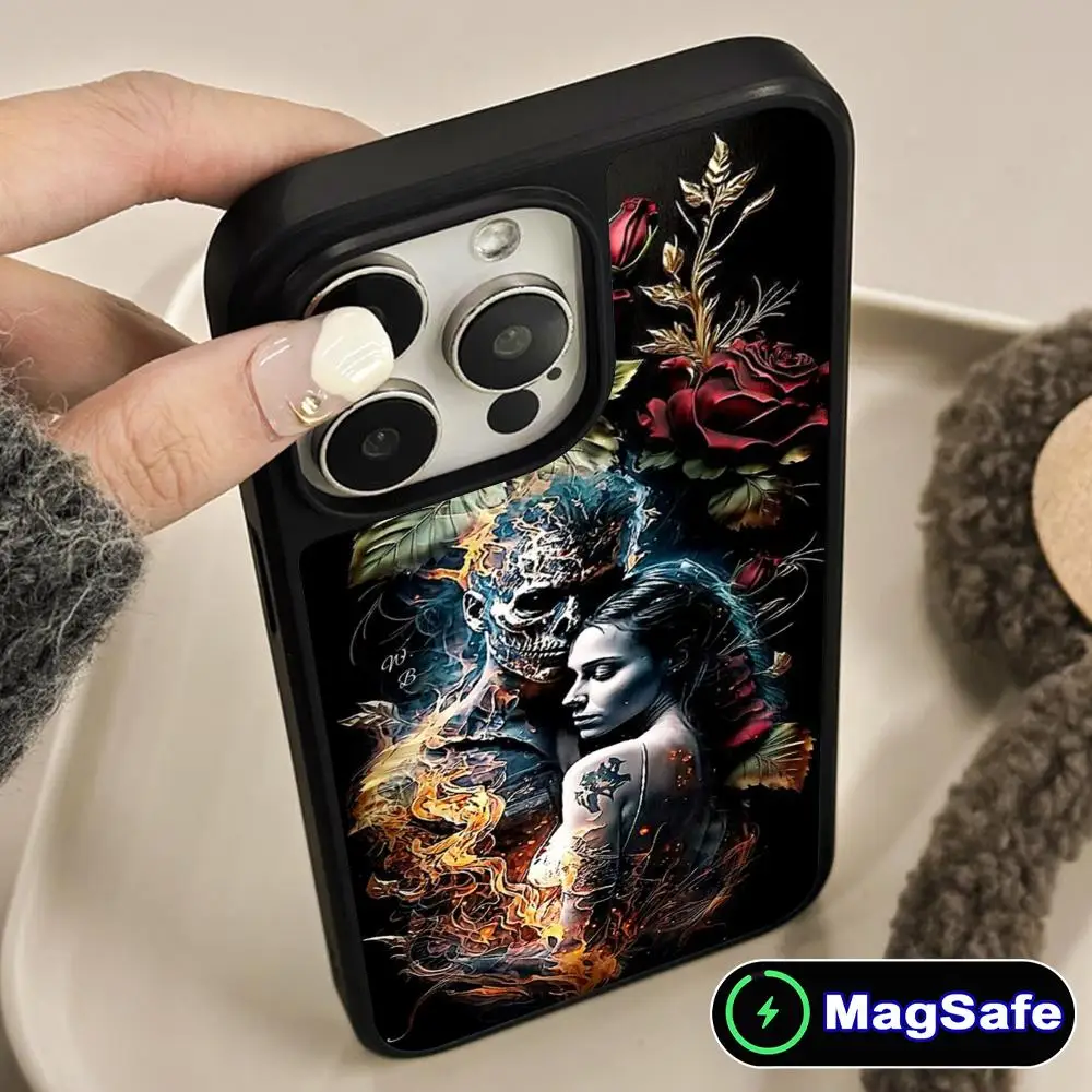 

Чехол для телефона с рисунком роз для iPhone 17 16 15 14 13 12 11 Air Pro Max Plus, матовый, с поддержкой Magsafe, цветной, для смартфона