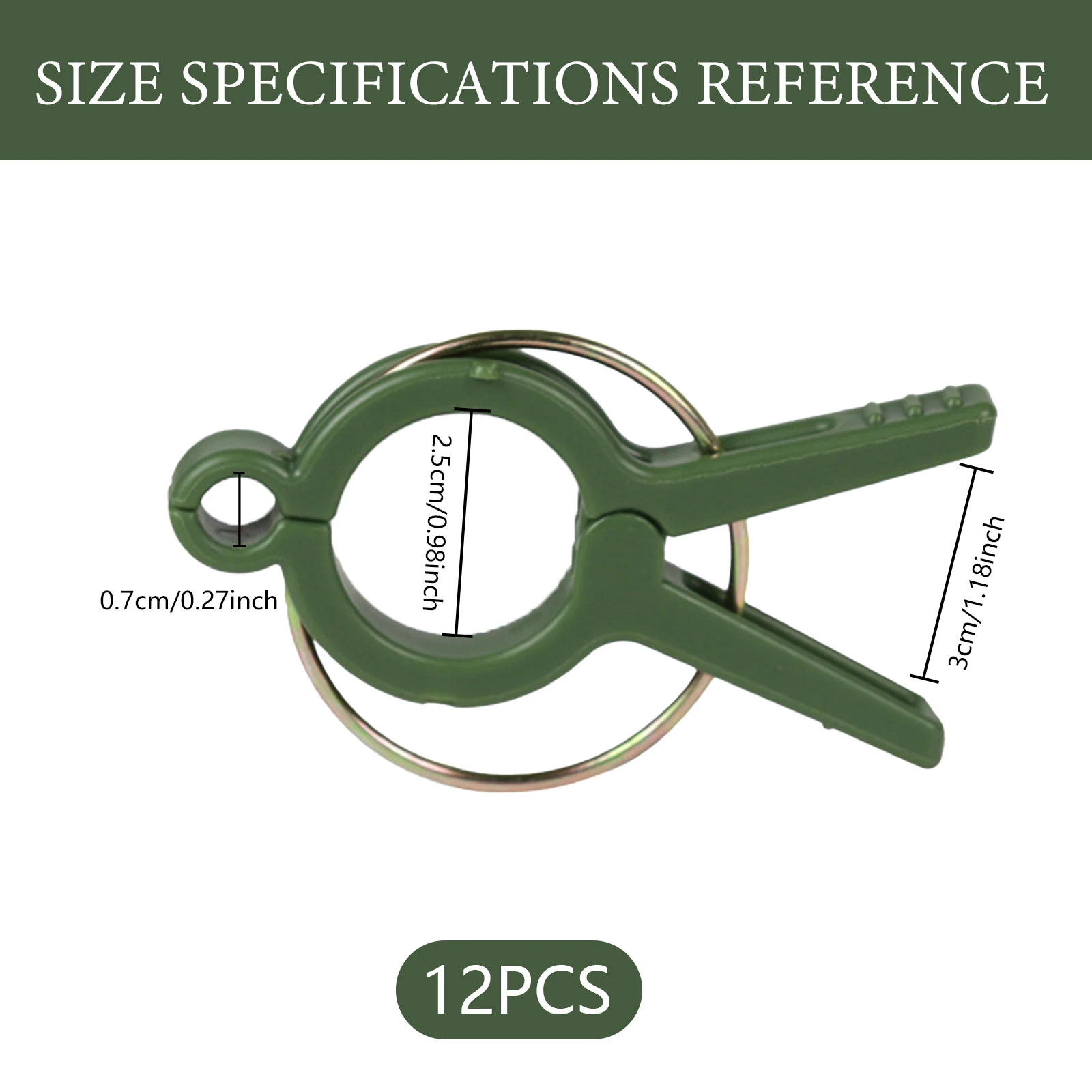 Clip de jardín verde, Clips de soporte para plantas, rhizoma vegetal, rama de flor, planta, Clip fijo de plástico, Clip de jardinería, 12 unids/lote por paquete