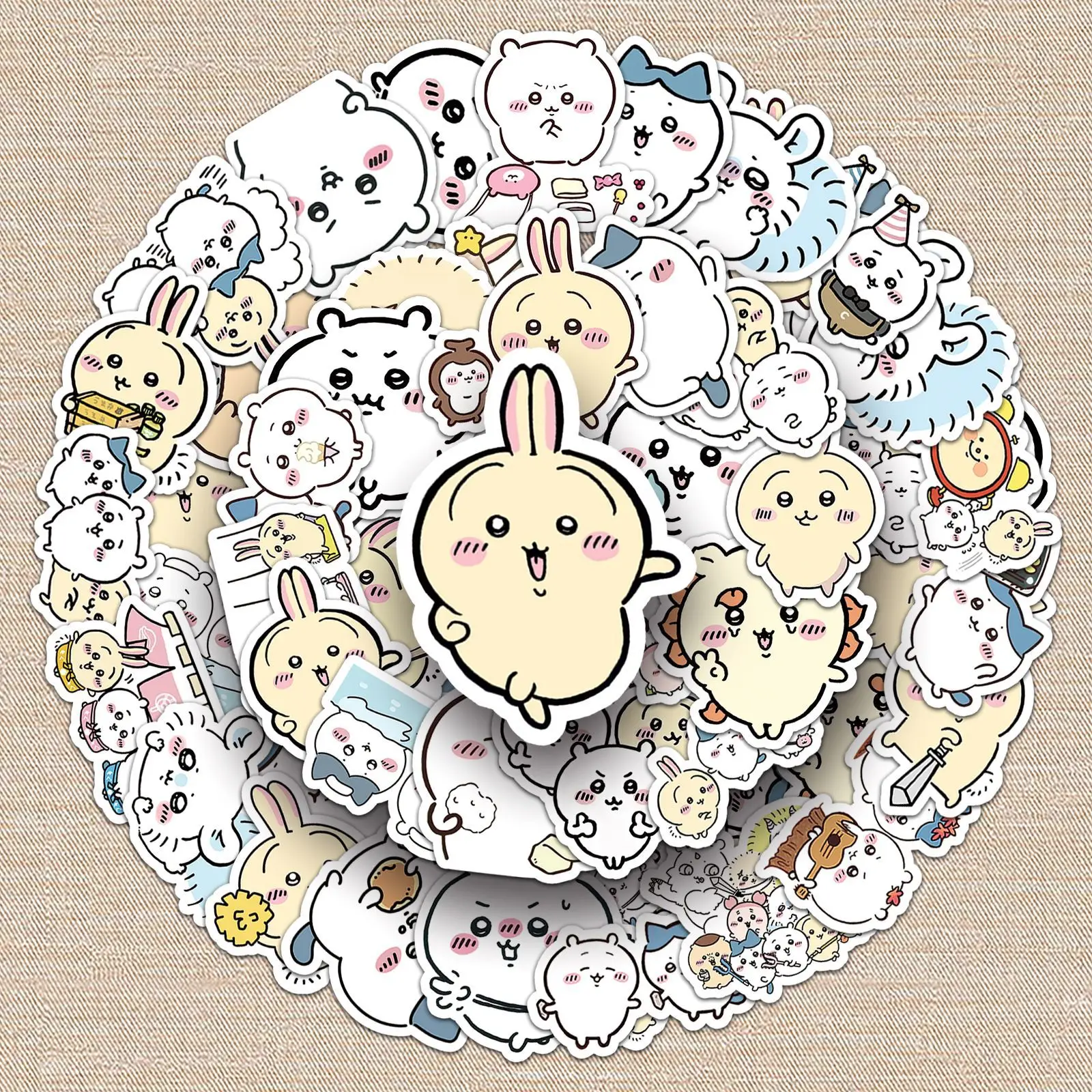 50pcs Chiikawa Cartoon Sticker Cute Anime Usagi Hachiware Waterproof Sticker Toy DIY Book Water Cup Decorative Gift for Children