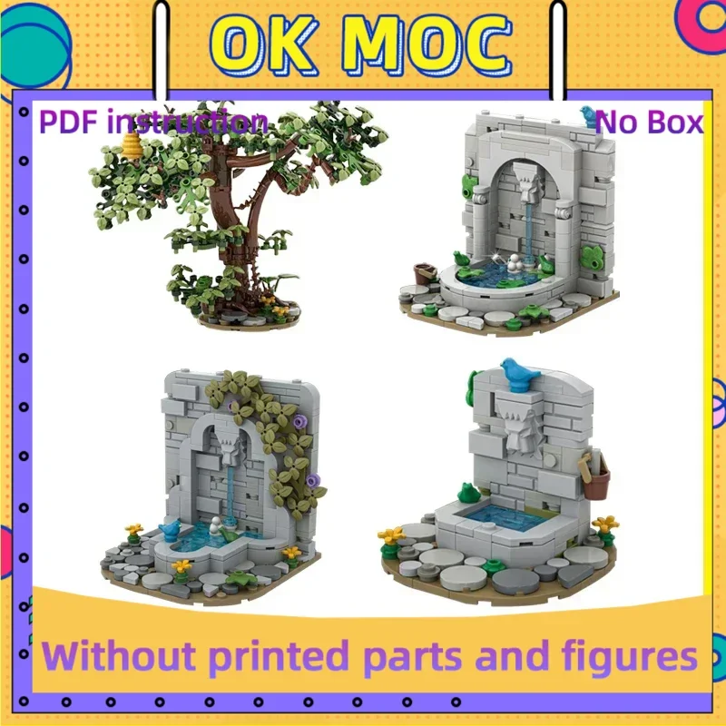 

Medieval Castle Model Moc Building Bricks Caste Wall Fountain Technology Modular Blocks Gifts Christmas Toys DIY Sets Assembly