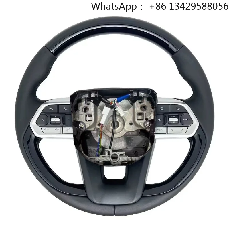 Leather Glossy Black Car Steering Wheel for Toyota Hilux Revo LC 70 79 Land Cruiser Pick up Fortuner  2017-2021