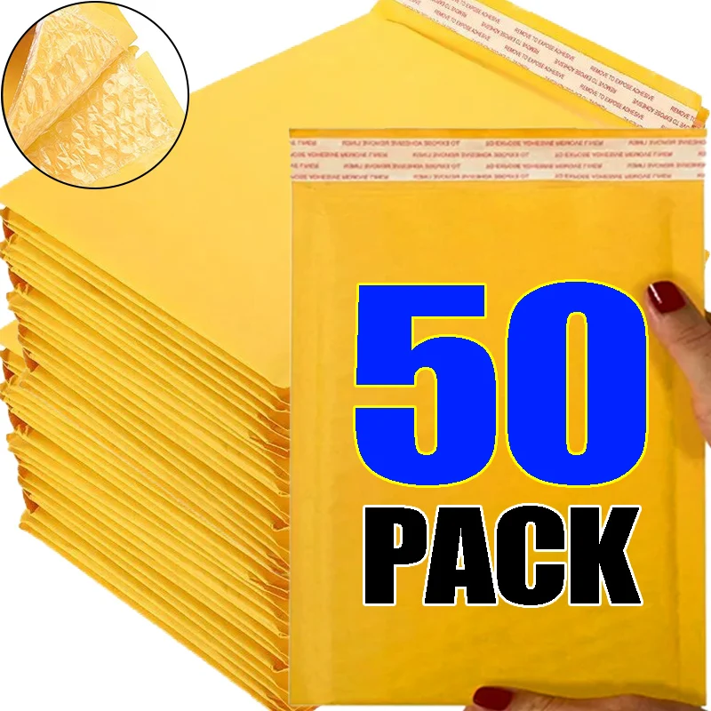 10-50Pack en gros Kraft bulle imperméable mousse adhésive cadeau d'affaires emballage Postal Kraft bulle Mailers enveloppes couvertures