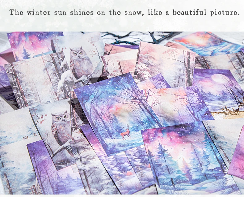 30 Blatt Vintage Winterlandschaft Dekor Scrapbooking Material Papier DIY Scrapbooking Dekor Junk Journal Planer Kunstpapier – Detail 7