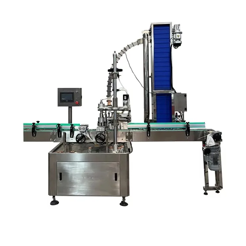Automatic lifting and capping machine, bottle sorting and capping machine
