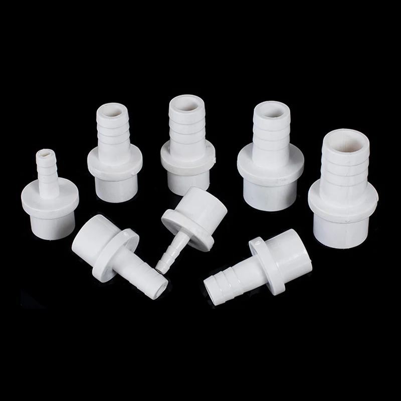 1-10PC 20~25mm to 5/10/12/14/16/18/20mm White PVC Hose Quick Connector Hard Tube Plastic Pagoda Joint PVC Pipe Adapter Fittings