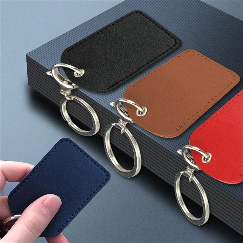 Leather Keychain Ring Doorlock Key Ring Access Card Bag Induction Waterproof ID Card Case Key Tag Protective Case Key Tag Ring