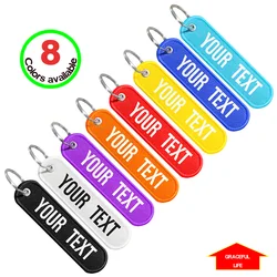 Personalized Keychain with Name Patch, Embroidery text , Key-Ring Accessory for a Tag Customized Gift