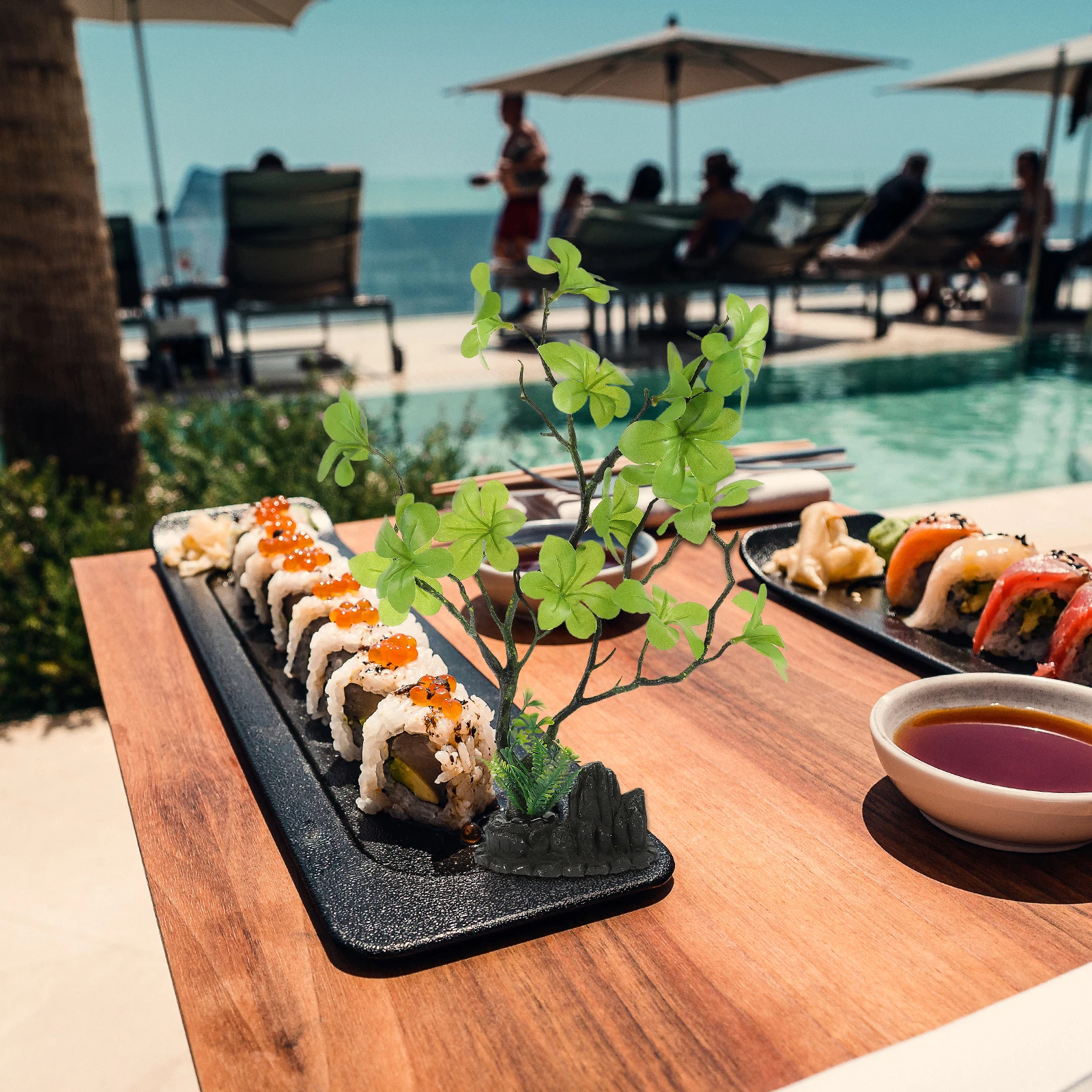 

Sashimi Dish Artificial Sushi Plate Flower Cold Fake Plastic Plant nament Hotel Restaurant Sushi Plate Flower Decor Supply
