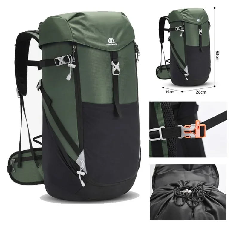 Outdoor Sports Mountaineering Bag Camping Backpack Oxford Cloth Travel Backpack 50L Large Capacity Hiking Waterproof Package