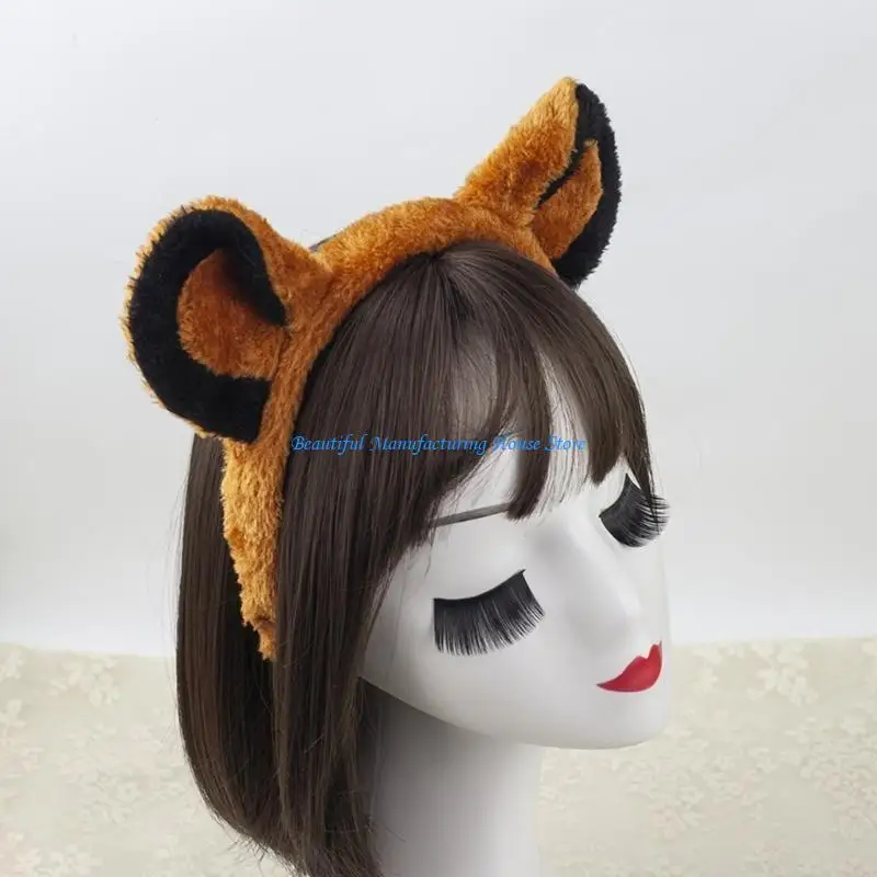 E56A Löwenohr Ohrstirnband Schwanz Nase Bowtie Rock Handschuhe Halloween Tier -Outfit für Kind
