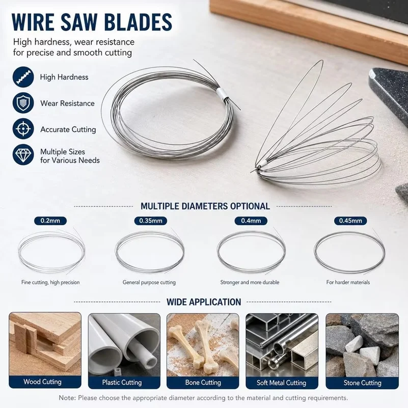 1Pcs 1Meter Diamond Cutting Wire Saw Ultra Fine 0.15-0.5mm Superfine Wire Saw Blade Low Damage Minimal Loss 5