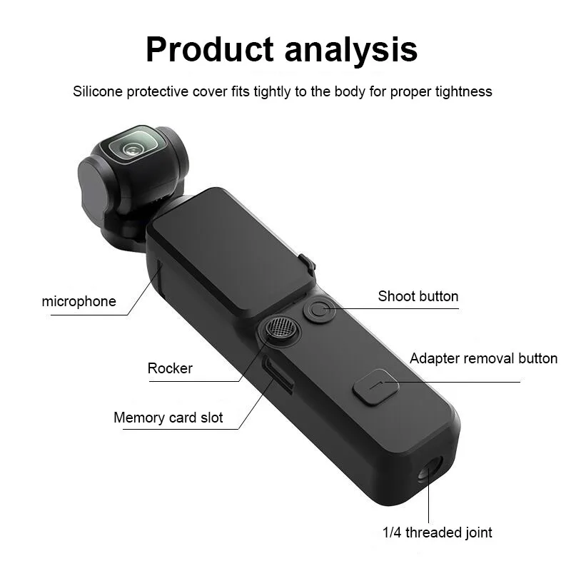 غطاء حماية من السيليكون للجسم والشاشة من PyroGraphy OSMO Pocket3، صديق للبشرة، ملمس سهل التركيب لـ DJI OSMO Pocket3