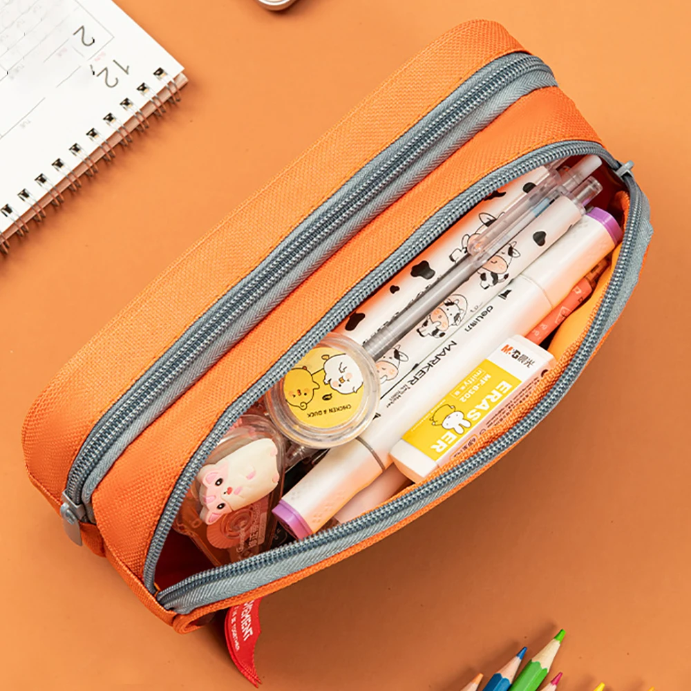Камуфляжный холщовый пенал с двойной молнией, сумка-карандаш для мальчиков и девочек, школьная сумка для канцелярских принадлежностей, студенческие принадлежности, чехол для ручек, сумки для хранения