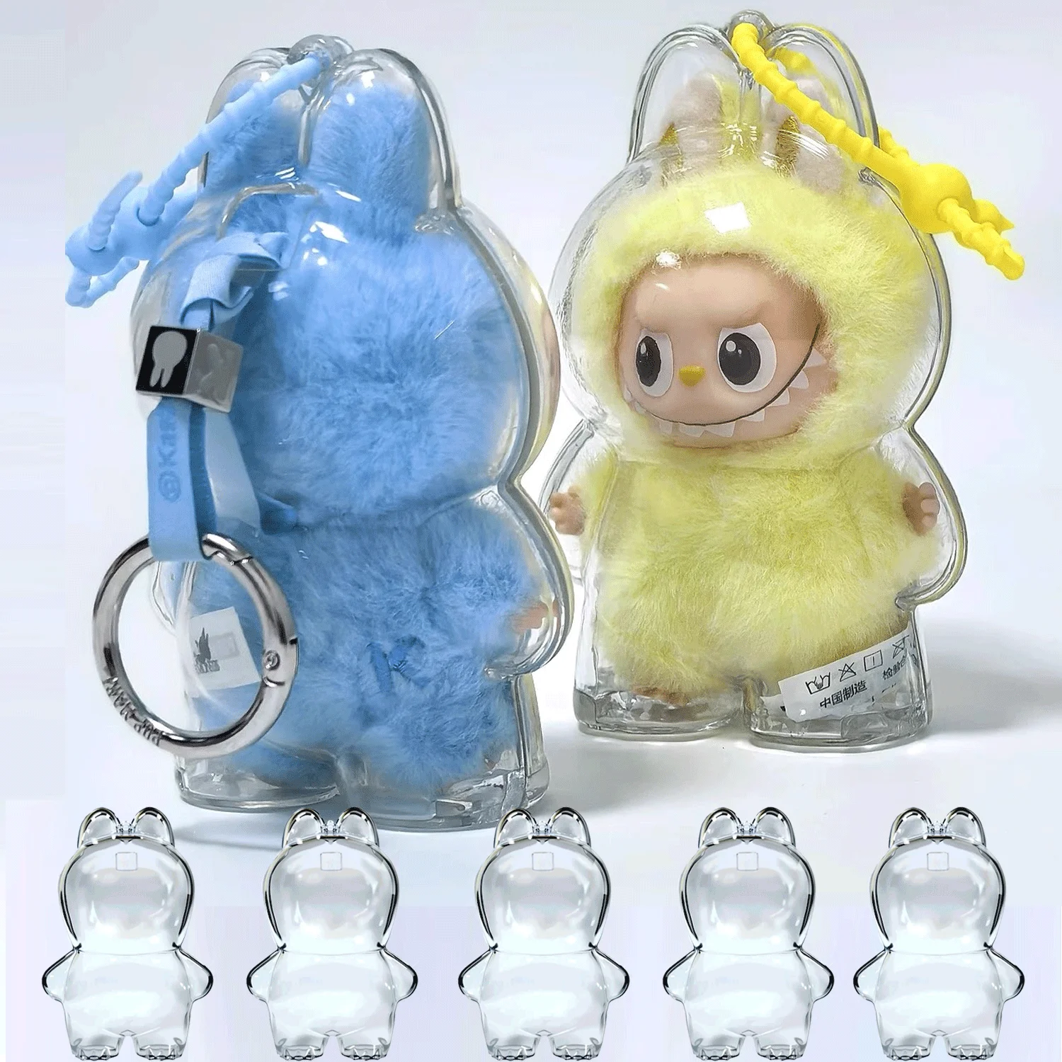 NEW Transparent Case For Labubu 4.0 Pin for Love Protective Cover Plush Doll Display Bag Portable Organizer Box for LABUBU Case