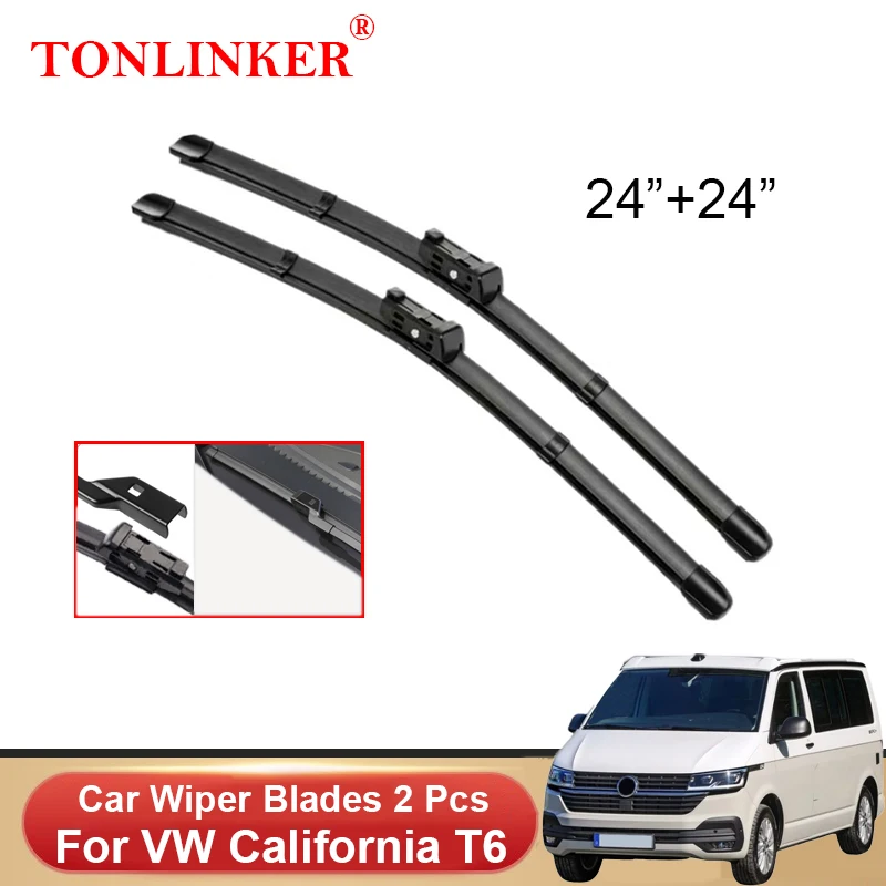 

TONLINKER Car Wiper Blades For Volkswagen VW California T6 2015-2018 2019 2020 2021 Front Windscreen Wiper Blade Brushes Cutter