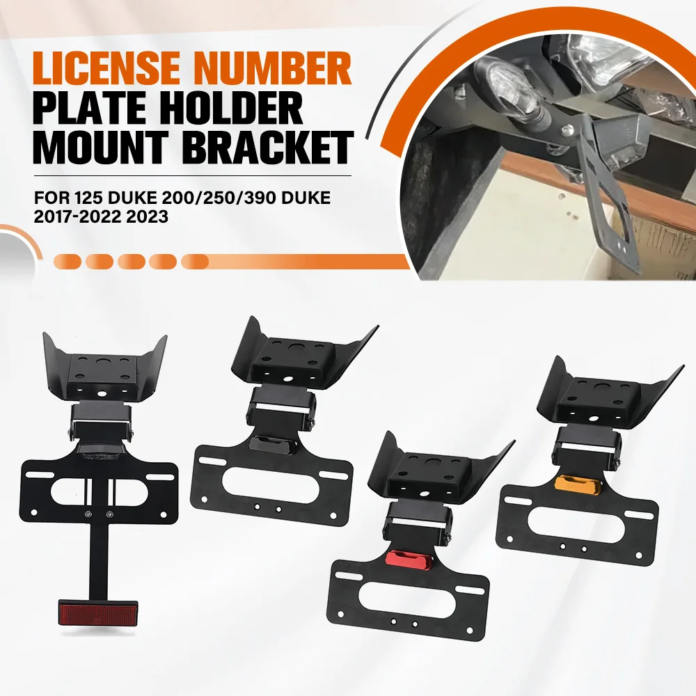 For 125 Duke 200/250/390 DUKE 2017-2022 2023 Motorcycle Rear License Number Plate Frame Holder Bracket Tail Tidy Fender Holder