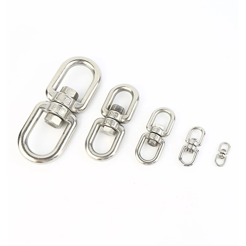 1pcs M3-M20 Double Ended Swivel Hook 304 Stainless Steel Rotation Buckle Swivel Shackle Ring Outdoor Rock Climbing Carabiner