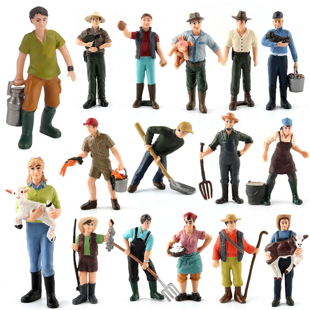 Shepherd 1:25 Scale Action Worker Kid  Children Gift Home Decoration Farmer People Model Farm Human Figure Simulation Farmer
