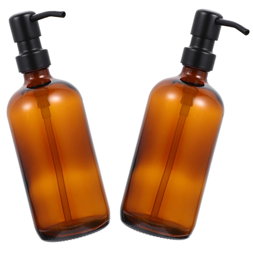 قطعتان من زجاجة شامبو قابلة لإعادة الاستخدام، سطح أملس، تصميم مدمج، مضخة ضغط مانعة للتسرب لزجاجة لوشن الحمام والسفر #5