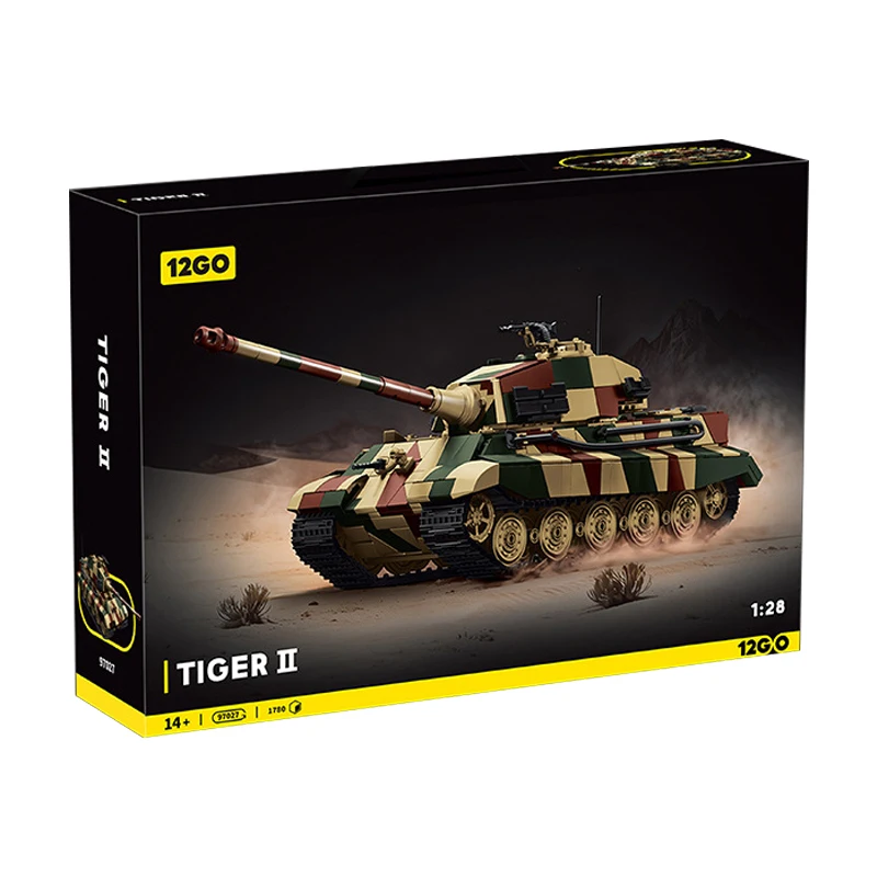

IN STOCK 120G 97027 MOC Ww2 Military Tiger II Tank Building Blocks Bricks Assembling Model DIY Toys for Boys Christmas Gift Set