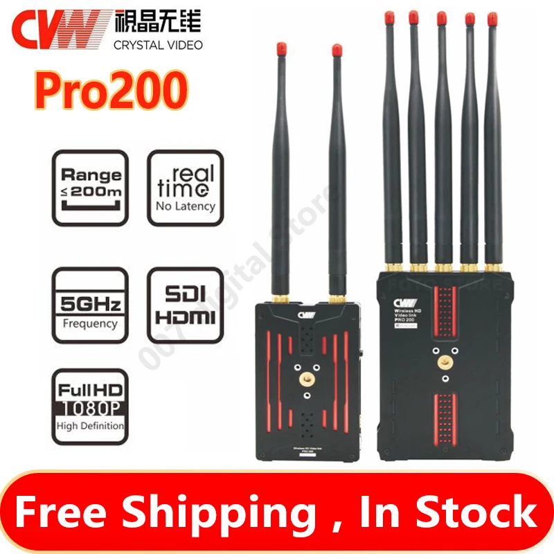 CVW Pro200 200m Wireless HD Video Transmission System 5GHz SDI HDMI 1080P Multifunctional Wireless image Transmitter & Recei