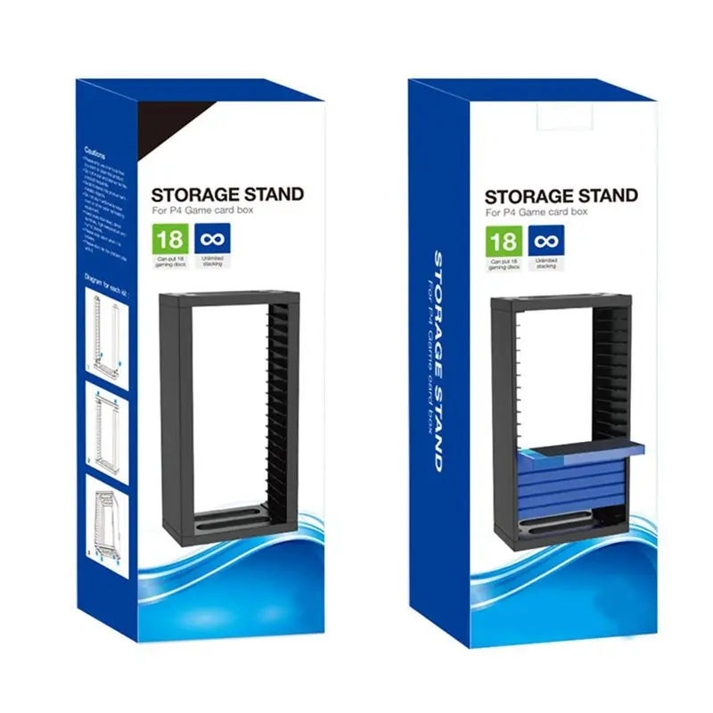 AAAE For Multifunctional Disic Storage Tower Games Discs Holder Vertical Stand 18 Game Disks Accessories