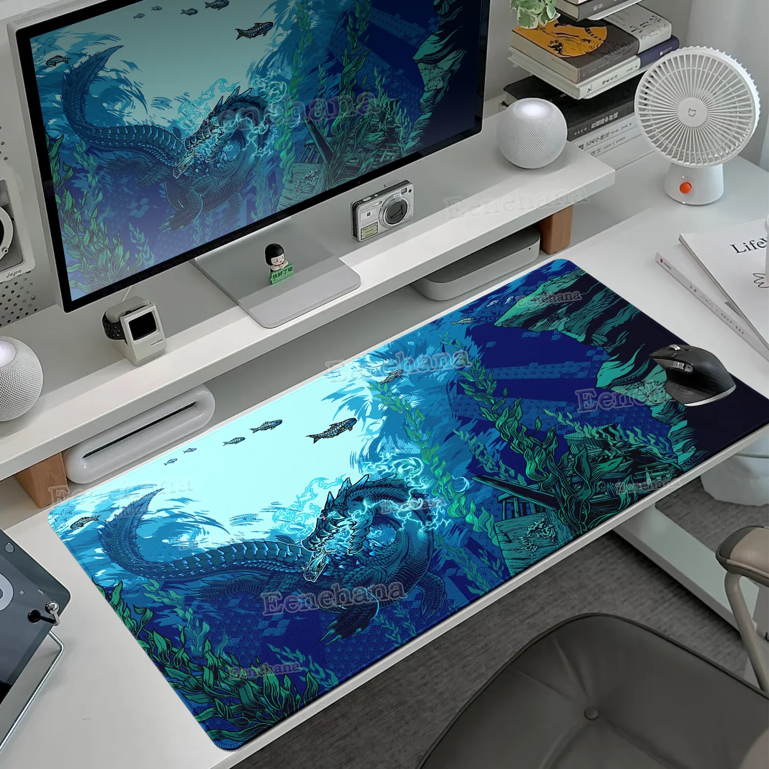 

Art Dragon Mouse Pad PC Gamer Large China Tablemat XXL Japanese Mats Gaming Accessories Rubber Home Office Setup Laptop Carpet