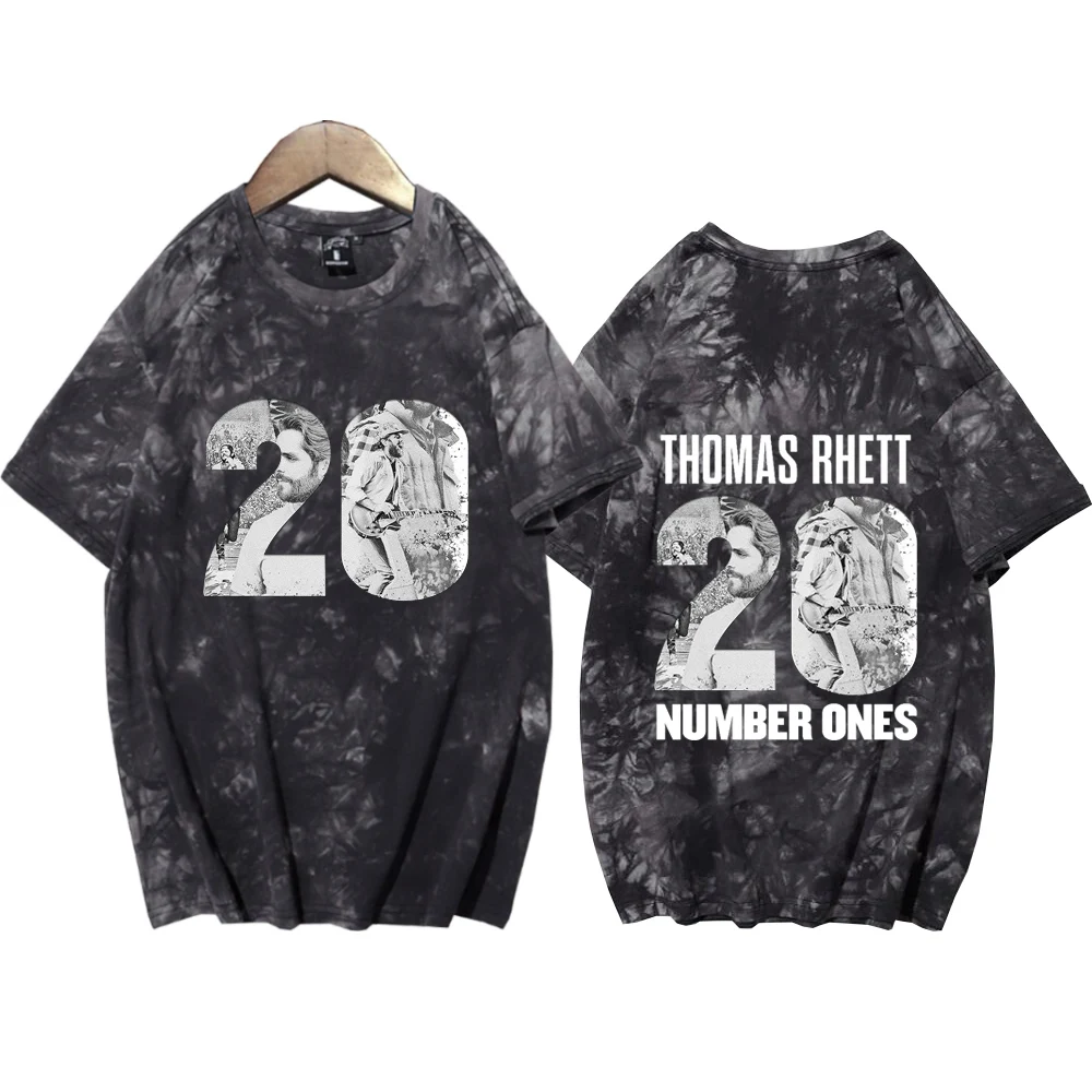 

20 Number Ones Thomas Rhett 2024 Tie Dye Shirts Man and Woman Harajuku Summer Casual Tee Tops Regular Unisex Oversized Shirt