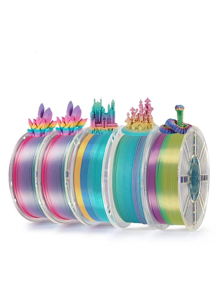 KEEPANG PLA Regenboog 3D-filament 1,75 mm 5 kg Zijde PLA-filament Meerkleurig Snel filament Kunststof Voor 3D-printer Materialen Netjes - afbeelding 2