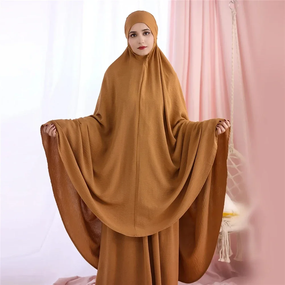 Ramadan Khimar Jalabiya Burqa Abaya Women Muslim Dress Prayer Garment Islam Clothing Eid Skirt 2 Pieces Set Robe Kaftan Djellaba