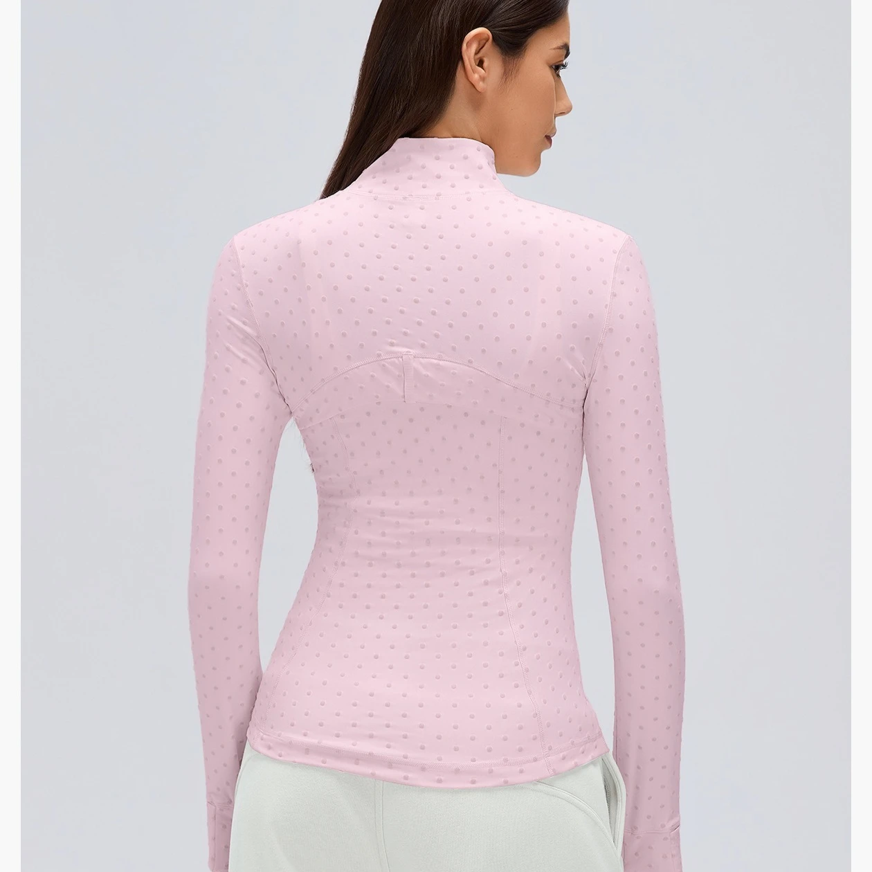 Lemon Polka Dot Women Hip Length Running Jacket Buttery-soft Weightless Four-way Stretch Sportswear Slim Fit Yoga  Sport Jackets
