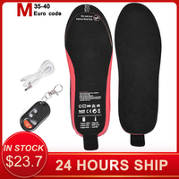 M/L Rechargeable Electric Heated Insoles USB Heated Shoe Insoles Warm Sock Pad Mat 4.2V 2100MA Remote Control Heating Insoles