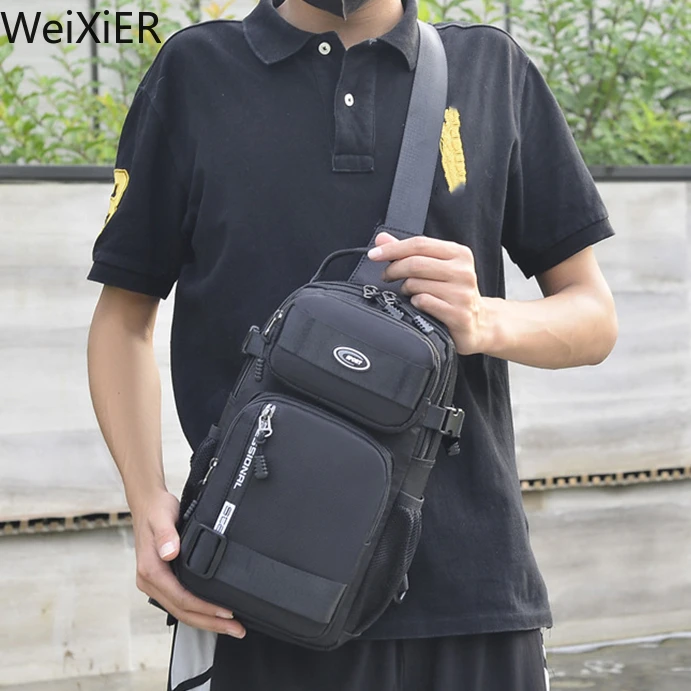 Fashion Multifunction Men\'s Shoulder Bag Running Outdoor Sling Crossbody Bags Male Travel Trend High Capacity Sport Chest Bag