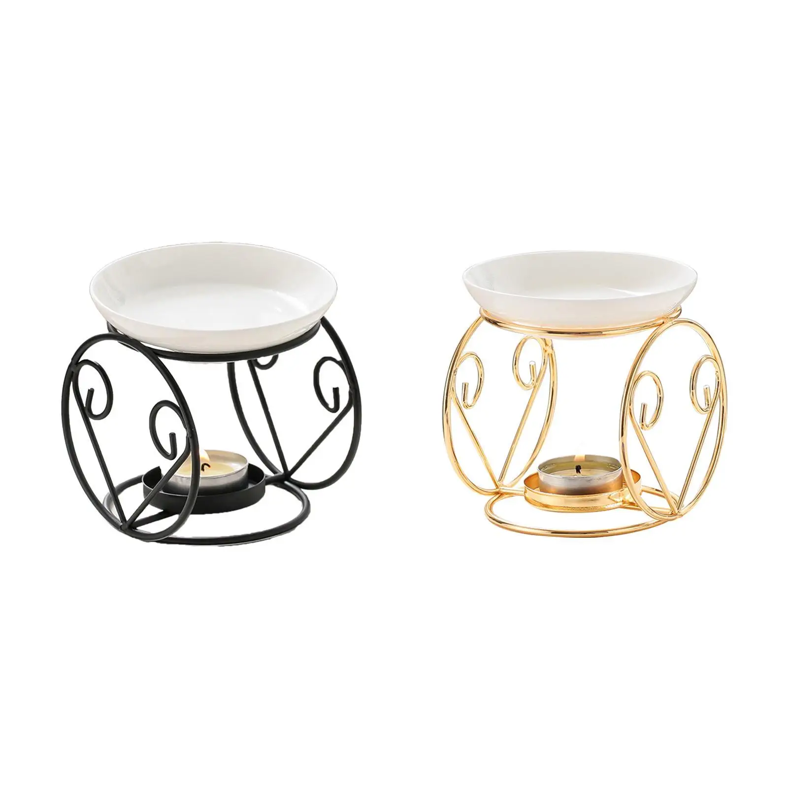 Essential Oil Burner Tealight Candle Holder Desk Fragrance Diffuser Melt Warmer for Bedroom Wedding Gift Living Room Ornament