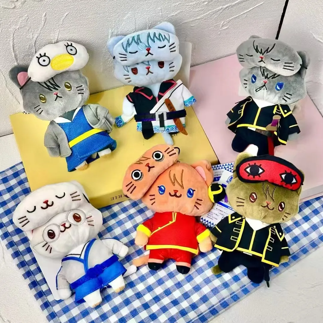 GINTAMA Anime Plush Keychian Cute Sakata Gintok Bag Pendant Kawaii Shimura Shinpachi Kagura Soft Stuff Accessories Birthday Gift