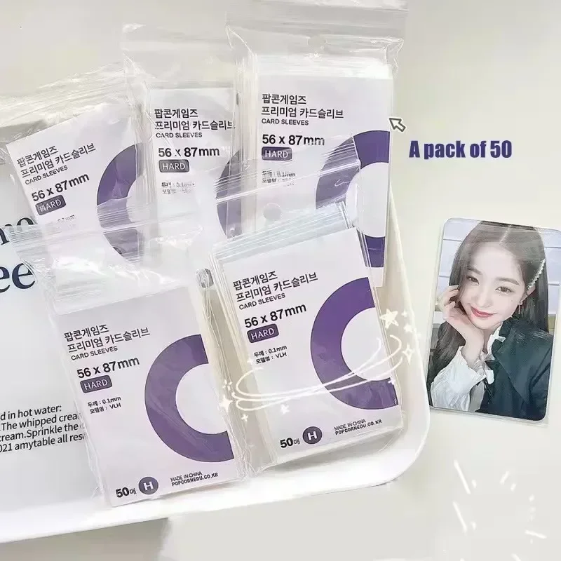 Korea Clear Kpop Photo Card Sleeve Anti-scratch Transparent Protector Bag For Popcorn Diy Game FootBall Korean idol Card Holder